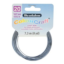 Beadalon ColourCraft Wire, 20 Gauge / 0.81 mm, Grey Color Silver Plated Tarnish Resistant, 7.3 m / 8 yd Coil
