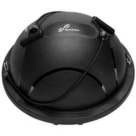 Sportneer Sportneer Half Balance Ball - Inflatable Exercise Ball Trainer With Resistance Bands & Pump - Non-Slip Yoga Ball for Stability, Core Training, Physical Therapy - Home Gym Equipment