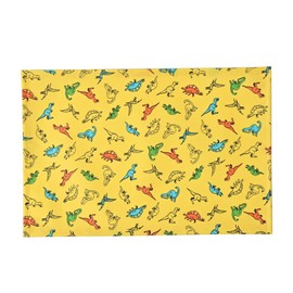 fabrizm 1160zdis Children's Placemat, 11.8 x 7.9 inches (30 x 20 cm), Comes with Namae Tag, Boys, Dinosaur x Yellow