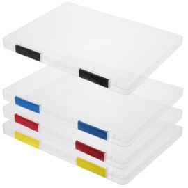 Operitacx 4 Pieces Clear Organiser Box Storage Box File Box Bill A4 Plastic