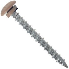 10 x 2 TAN - Low Profile Torx Drive Roofing Screws - HI-LO Thread - Metal to Wood - EPDM Washer. 1 x 250 Count Bag - 250 Screws