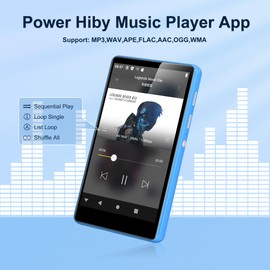 SWOFY MP3 Player with Bluetooth and WiFi, M503Pro 16GB MP4 Players for Kids with Spotify, Spotify Kids, FM Radio, Audible, 4.0" Touch Screen Music Player with Parental Controls, Up to 1TB Blue