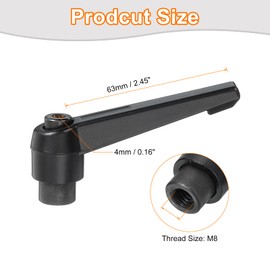 sourcing map 4Pcs M8 Adjustable Knobs Handle Female Thread Push Button Ratchet Quick Release Locking Rotating Bolt for Lathe Machinery, Black