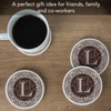 Thirstystone 4-Pack Monogram Letter “L” Sandstone Coasters Manufactured in The