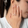 Silver Pearl Rings for Women - Adjustable Open Statement Finger