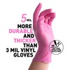 OKIAAS Pink Gloves M|Latex-Free Vinyl Gloves for Household, Food Handling,