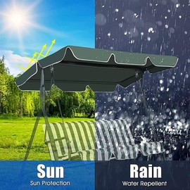 Swing Chair Canopy Replacement, 2 & 3 Seater Garden Swing Seat Canopy Cover, Only for Swing Chair Top Hammock Cover Porch Top Cover Seat(Cover Only) (Size : 142 * 120 * 15cm)
