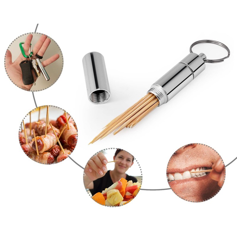 DS. DISTINCTIVE STYLE 2.8" Toothpick Holder Keychain Pocket Size Waterproof