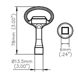 EMKA Square Male 2mm Zinc Wrench