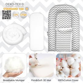 Changing Pad with Cotton Cover & Handle, Changing Table Topper with Washable Cover and Safety Straps Fits All Standard Dressers - The Perfect Pad for Your Baby Girl or Boy for Travel Outdoor