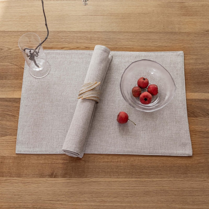 Demetex Reversible Placemat, Made of Fabric, Cotton, Linen, Stylish, Nordic