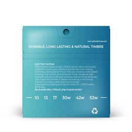 Pitbull Coated Series Nano Polymer Coated Electric Guitar Strings - 3-5x More Durable, Superior Sound Quality, Fret-Friendly CEG (CEG 10-52 LTHB Light Top Heavy Bottom)