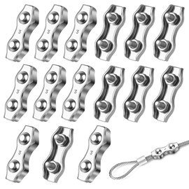 M3 Duplex Clamp Pack of 15 304 Stainless Steel Wire Rope Clips Wire Rope Clamp for 3 mm Wire Rope Washing Line Awning Fixed