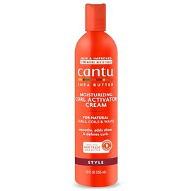 CANTU - Crema humectante activadora de rizos con manteca de karité para cabello natural, 12 onzas