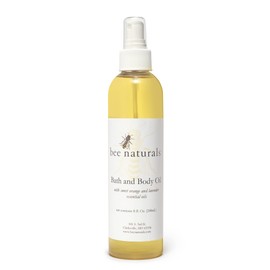 Best Bath & Body Oil - Now available in Spray Bottle - Bee Naturals Scented Aroma of Orange & Lavender Essential Oils - Soothing, Natural & Moisturizing Ingredients - Experience Soft, Silky & Smooth Skin - 8 Oz