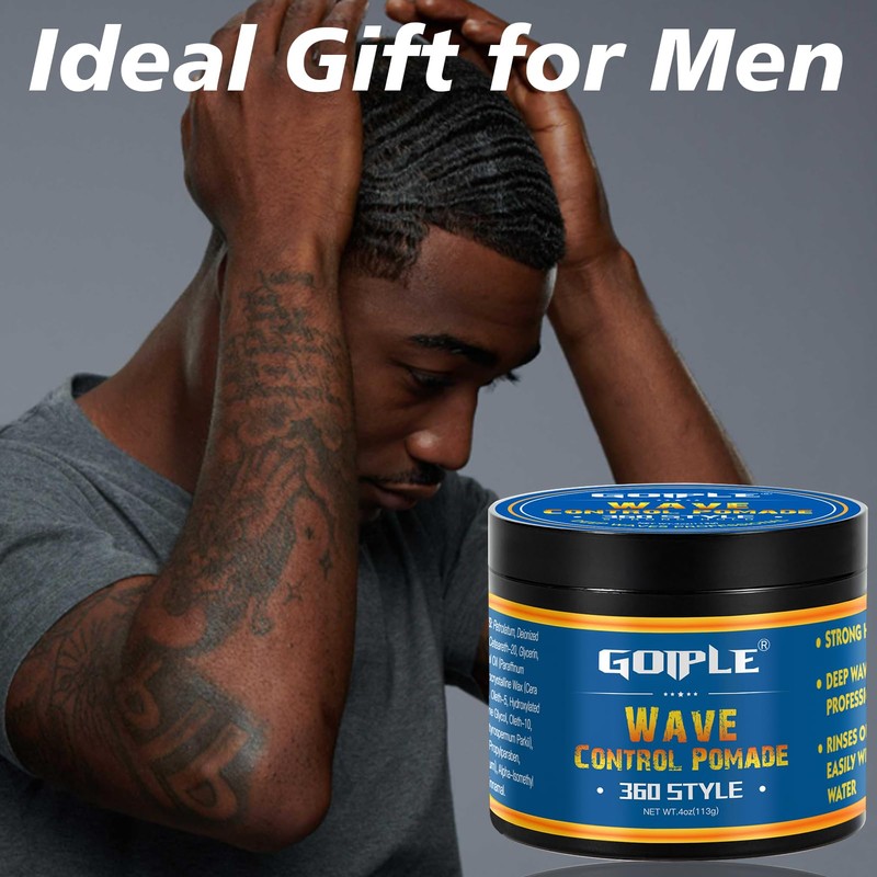 Natural Wave Pomade Strong Hold Easy Wash 360 Wave Training