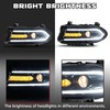 HECASA Left Headlight Assembly with Bulb&LED Compatible with 2015-2023 Dodge