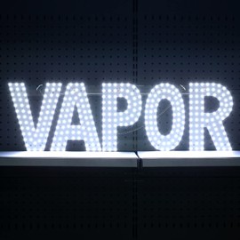 30"x10" Large LED Vapor Sign for Smoke Shops, Super Bright Unique Design Vapor Sign with Hanging Installation, High Visibility Vapor Sign for Business Stores Retail Shops Window (White)