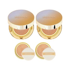 Miguhara All Day Whitening Ampoule Cushion No. 21 (15g x 2) + Refill 15g x 2 / 미구하라 올데이 화이트닝 앰플쿠션 21호 본품 15g x2 + 리필 15g x2