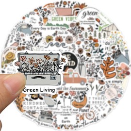 Inspire Stickers 50 Pack Laptop Stickers,Vinyl Waterproof Stickers for Water Bottles Skateboard Scrapbook Bike Computer,Phone,-Stickers Pack for Teens Girls Kids Adults(Environmental Protection)