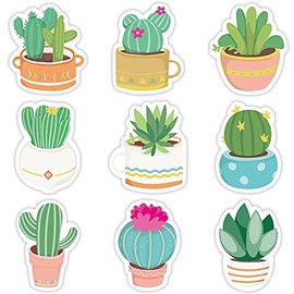 27 Pieces Cactus Sticky Notes Fun Cacti Self-Stick Notes Sticky Memos Succulent Self-Adhesive Note Pads Set for Reminder Studying School Office Home Supplies, 9 Designs