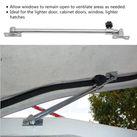 Akozon 299-534 mm Hatch Adjuster, Marine Grade 304 Stainless Steel Hatch Adjuster Window Exhibitor Telescopic Hatch Support Adjuster for RV Yacht Ship