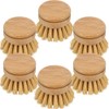 Lyaciomn 6Pcs Bamboo Dish Brush Head Natural Washing Brush Head