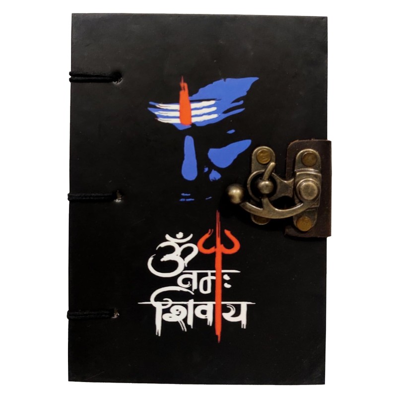 Purpledip Paper Vintage Diary Journal 'Om Namah Shivay': Handmade Paper,