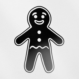 Decal Stickers of Christmas Gingerbread (Black) (Set of 2) Premium Waterproof Vinyl Decal Stickers for Laptop Phone Accessory Helmet Car Window Mug Tuber Cup Door Wall - BICVER10g5971BLW19Y24
