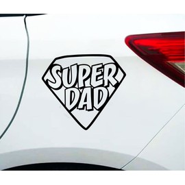 Super Dad Cool Father Superhero Kid Love Vinyl Sticker Decal Premium Quality for Car Bumper Truck Van SUV Window Wall Boat Cup Tumblers Laptop or Any Smooth Surface Size 5.5 Inches