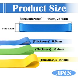 3 Pieces Chair Bands, ADHD Aids, Chair Bands for Sensory Chair, ADHD Toy, Wobble Cushion for Kids with Fidget Feet, Sensory ADHD, Autism (0.4, 0.6, 0.8mm, Green, Blue and Yellow)