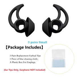 CYADCI 3 Pairs Earbud Tips Small，Eartips Compatible with Bose QuietComfort Earbuds and Sport Earbuds，Black