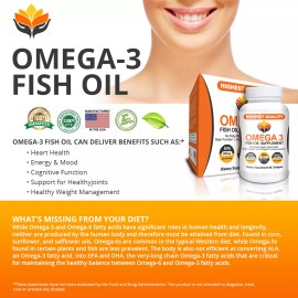 Me First Living Fish Oil 2000 MG Omega 3, 800mg EPA, 400mg DHA - 60 Softgels