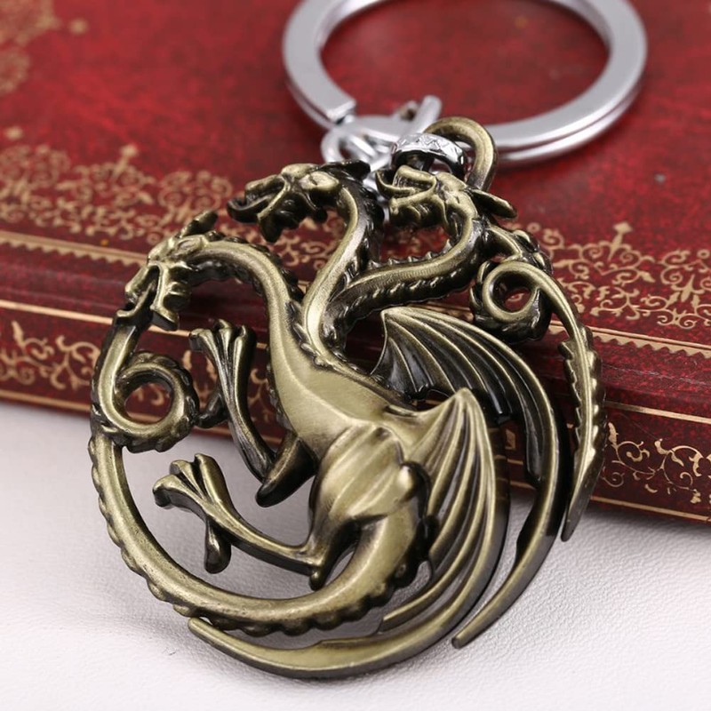 Bkinpid Dragon Key Chain Targaryen Key Chain (Red)