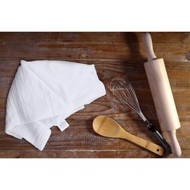Simpli-Magic 79374 Flour Sack Kitchen Towels, Pack of 14, White, 28"x28"