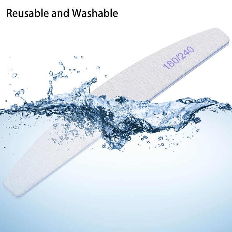 50 Pieces 180/240 Grit Nail Files for Natural Nails, Fingernail