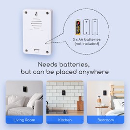 Aigostar Wireless Doorbell, IP44 Waterproof Cordless Door Chime Kit with 1 Receiver, 36 Chime, 3-Level Volume, 150m Range, Doorbell for Apartment, Home, Office and Hotel, Black&White