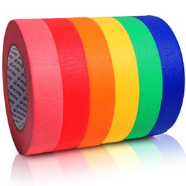 Enday Colored Masking Tape (6 Pack) 1080 Ft x 1 in - Colored Masking Tape 1 inch Wide x 180 Feet (60 Yards) per roll - Painters Tape, Great for Arts Crafts & Labeling
