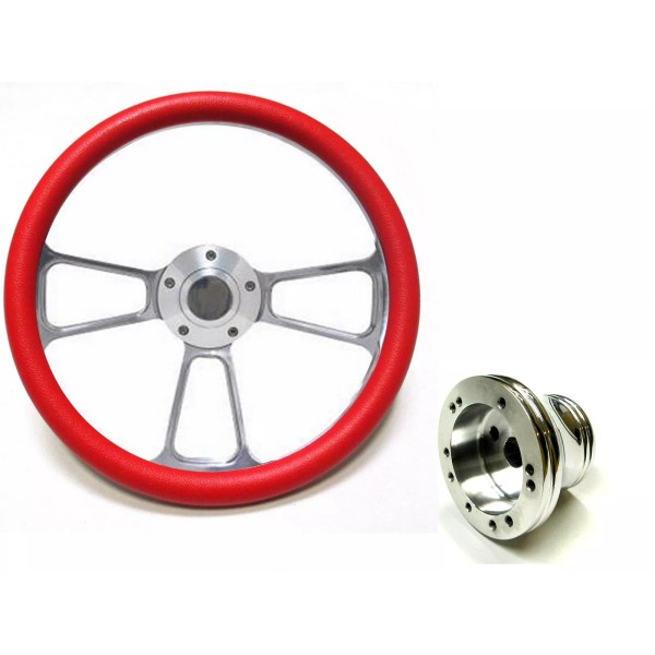 Forever Sharp Bombadier, GEM 14" Billet & Red Steering Wheel
