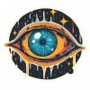 Psychedelic Space Retro All Seeing Eye Abstract Sticker Decal Glow