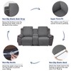 PureFit Water Resistant Reversible Loveseat Recliner Couch Cover for Double