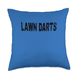 Vintage Lawn Darts Black Text Hobby Apparel Throw Pillow