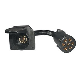 POLLAK 12-724EP 7-Way HD Pin Plug to 7-Way RV Blade Socket Harness Adapter