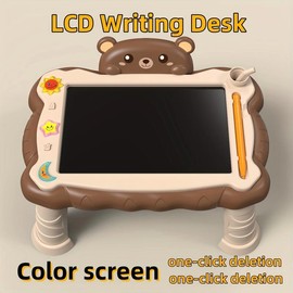 LCD Writing Desk, Reusable Electronic Drawing Board, Educational Learning Toy for Kids, Ideal for Valentine's Day Gift Tablets Yellow Screen - Color: BROWN  GTIN