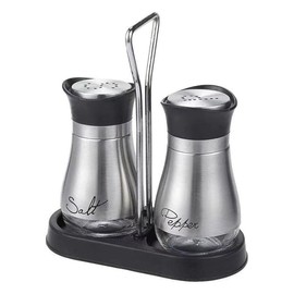GJIE Pack of 2 Salt and Pepper Pots Salt and Pepper Shaker Salt and Pepper Set Salt Shaker Salt Pot Kitchen Accessories (Silver)
