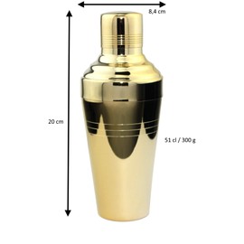 Yukiwa Baron Cocktail Shaker 51 cl Gold Made in Japan (11 Colours Available)