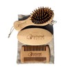 Stocking Filler Mens Beard Grooming Set 2 Brushes and Comb