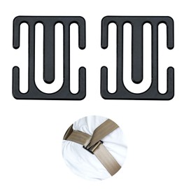 Fatiya 2 Pcs Zinc Alloy Seat Belt Clip, 2.4" x 2.05" Adjustable Seat Belt Adjuster for Universal All Auto Models, Protect Shoulder and Neck Car Seat Locking Clip for Adults (Black)