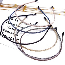 WHITE FANG ZA050 Headband Hair Band Hair Accessory Glitter Stylish Cute Black Painless Thin