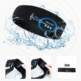 Bluetooth-Schlafmaske mit Kopfhörern für Damen und Herren – Kabellose Schlafbrille für Reisen, Mittagsschlaf, Meditation & Entspannung – Schlafband mit Musik (Schwarz)